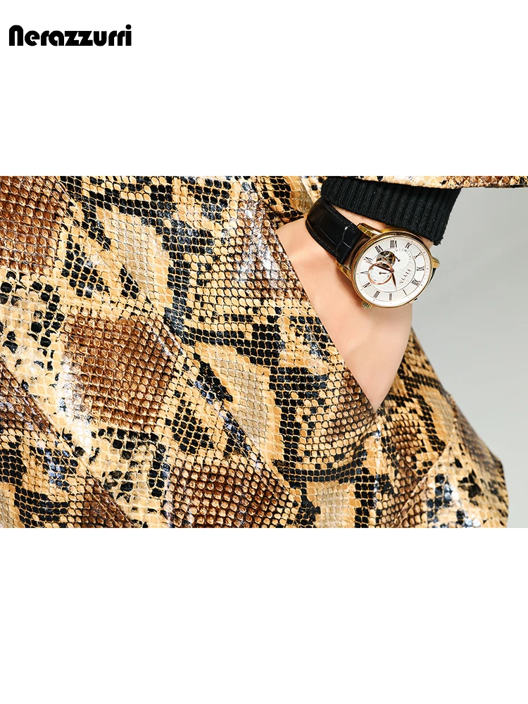 Nerazzurri Autumn Short Handsome Cool Colorful Snakeskin Print Pu Leather Jacket Men Luxury European Style Clothes 2023 EU Size - Image 6