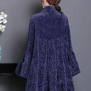 Nerazzurri Winter Luxury Runway faux fur coat women full skirt flare sleeve Fluffy faux shearling jacket Korean Fashion 2021